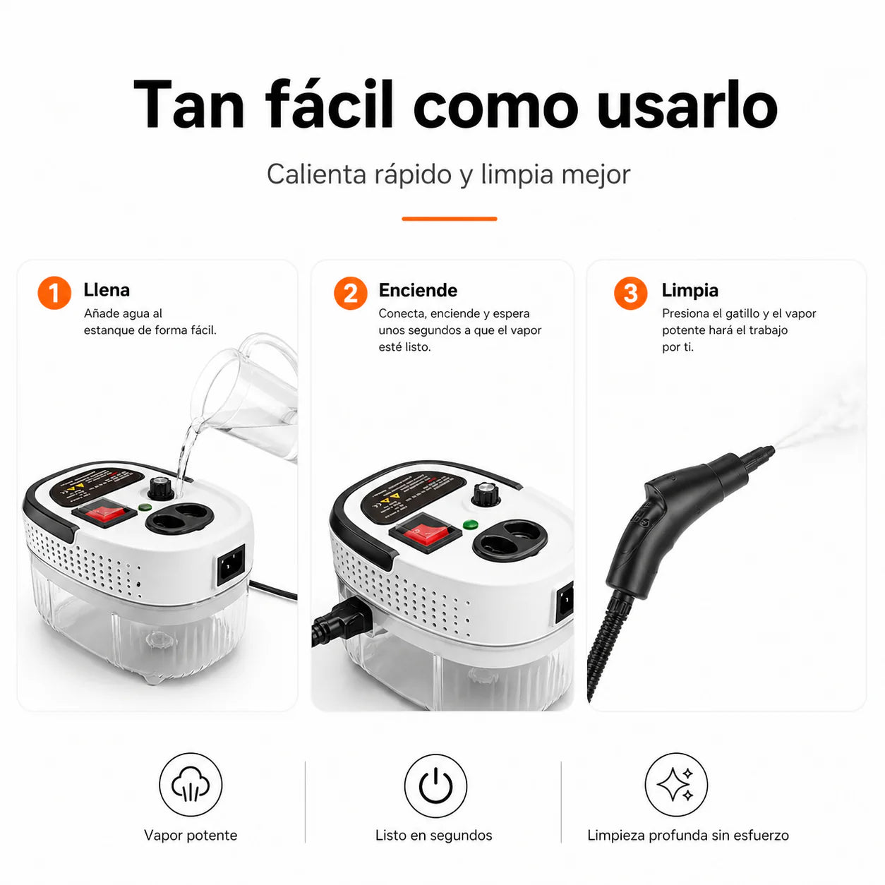 SteamForce 2500W | Limpiadora a Vapor de Alta Presión
